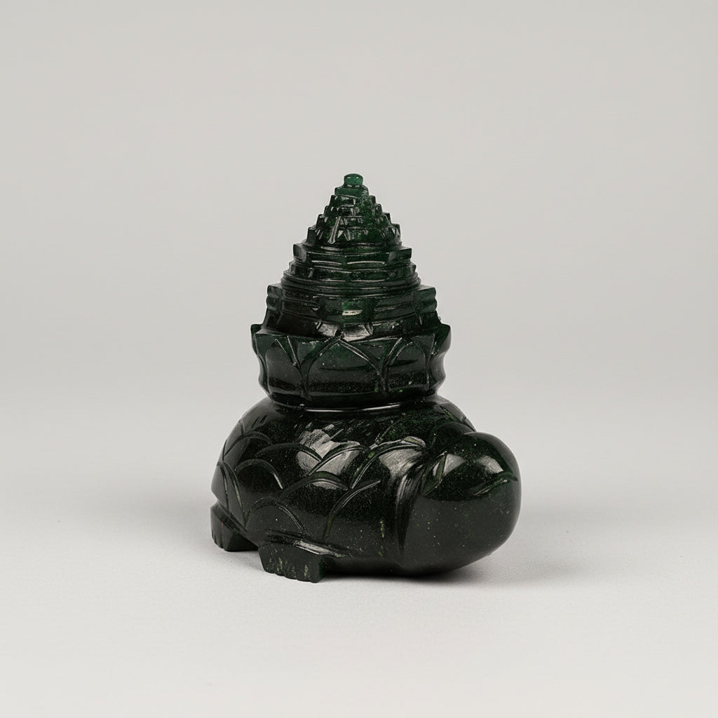 Kurma Shree Yantra in Green Jade 262 gms