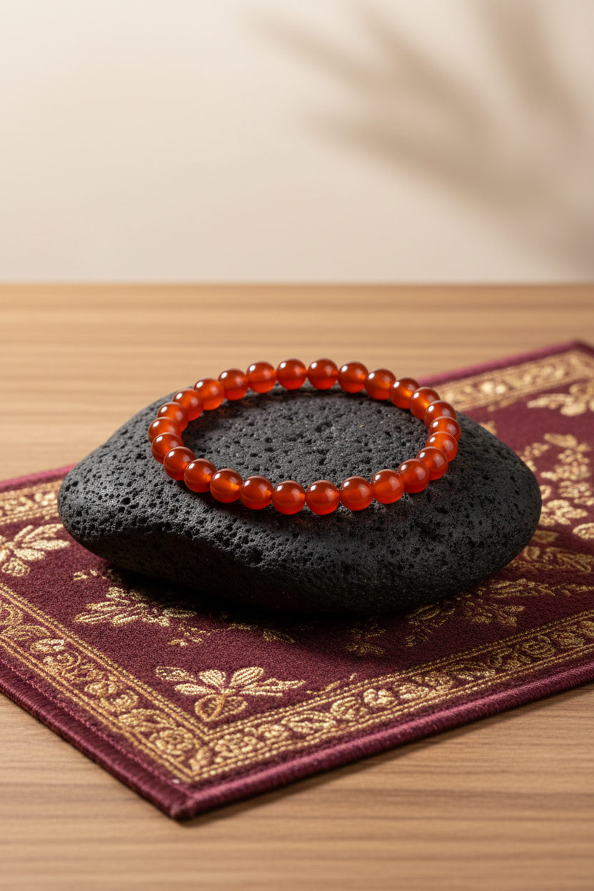 Natural Red Carnelian Faceted Spiral Stack Bracelet 8mm Healing Gemstone Bracelet