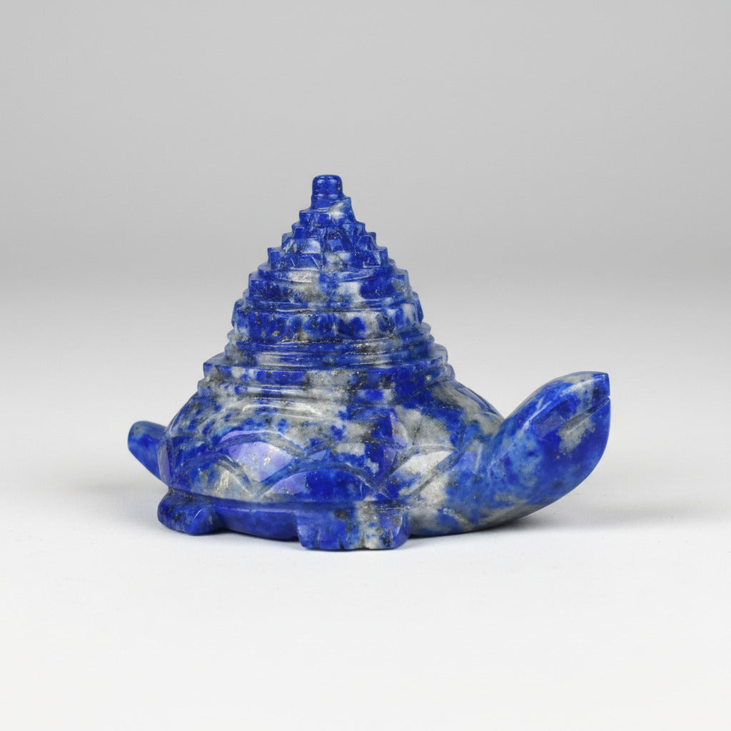Lapis Lazuli Shree Yantra On Kurma 180 gms