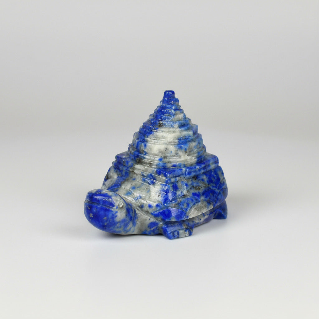Lapis Lazuli Shree Yantra On Kurma 180 gms