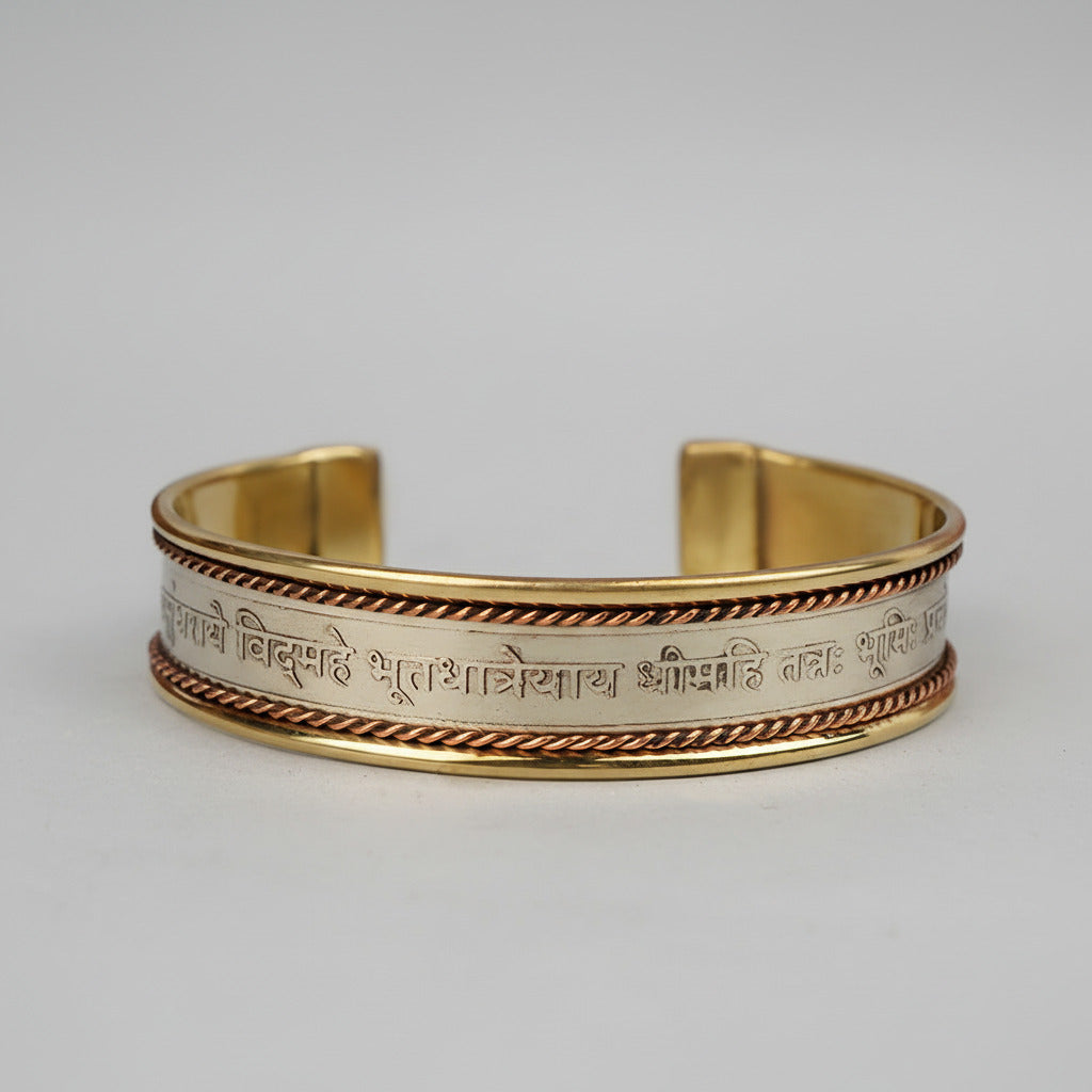 Bhumi Devi Gayatri Mantra Kada-Silver Finish