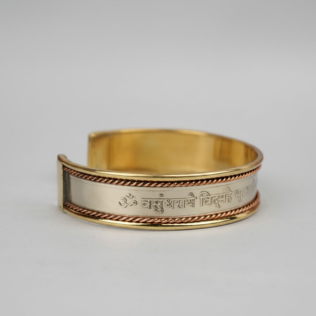 Bhumi Devi Gayatri Mantra Kada-Silver Finish