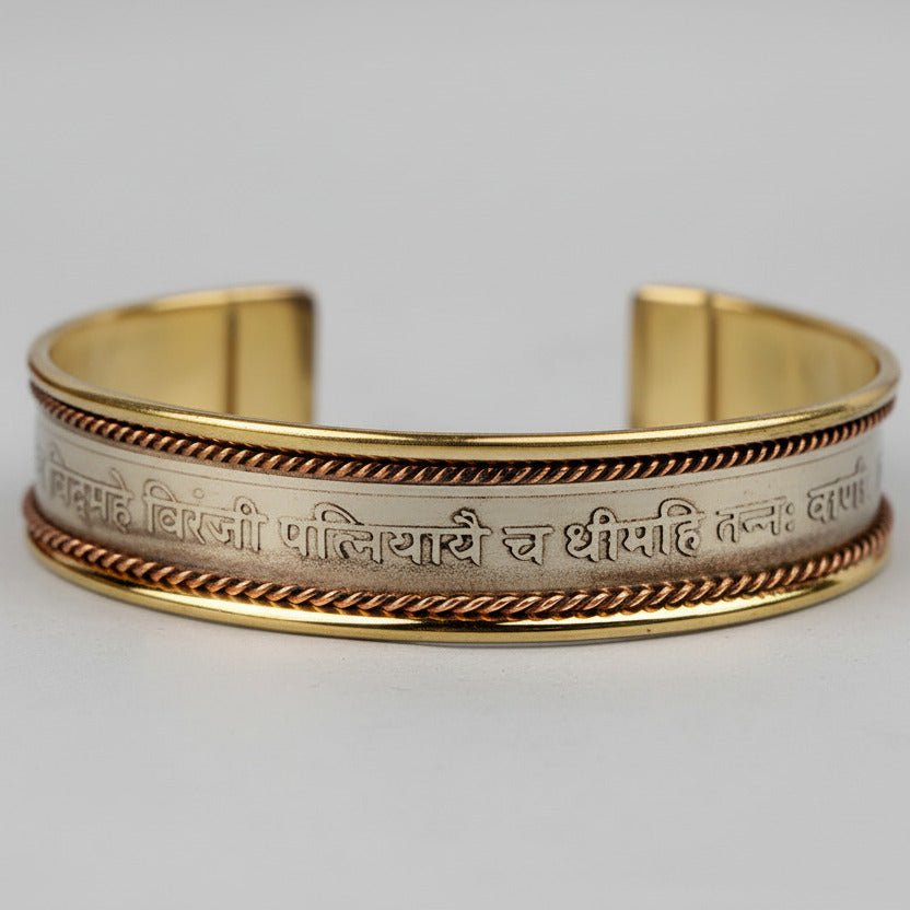 Saraswati Gayatri Mantra Kada-Brass Finish