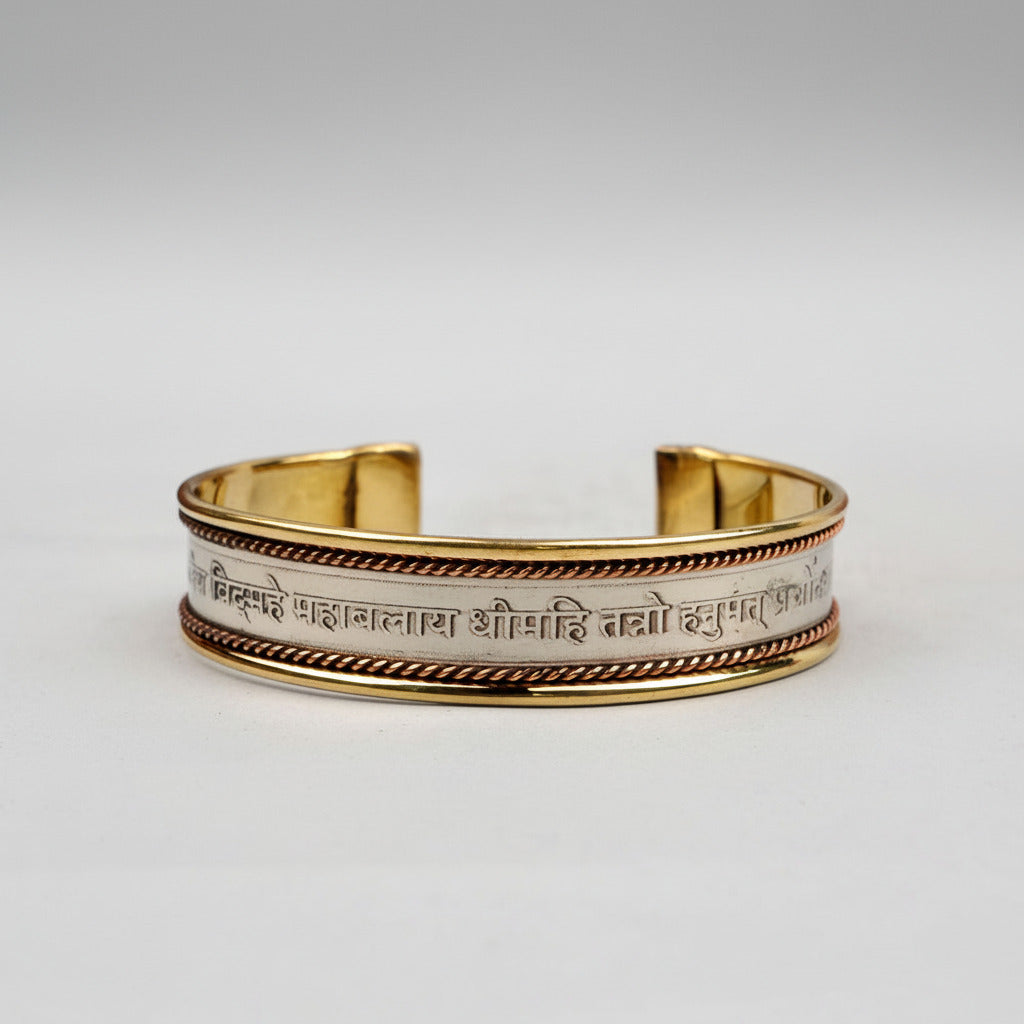 Hanuman Gayatri Mantra Kada-Silver Finish