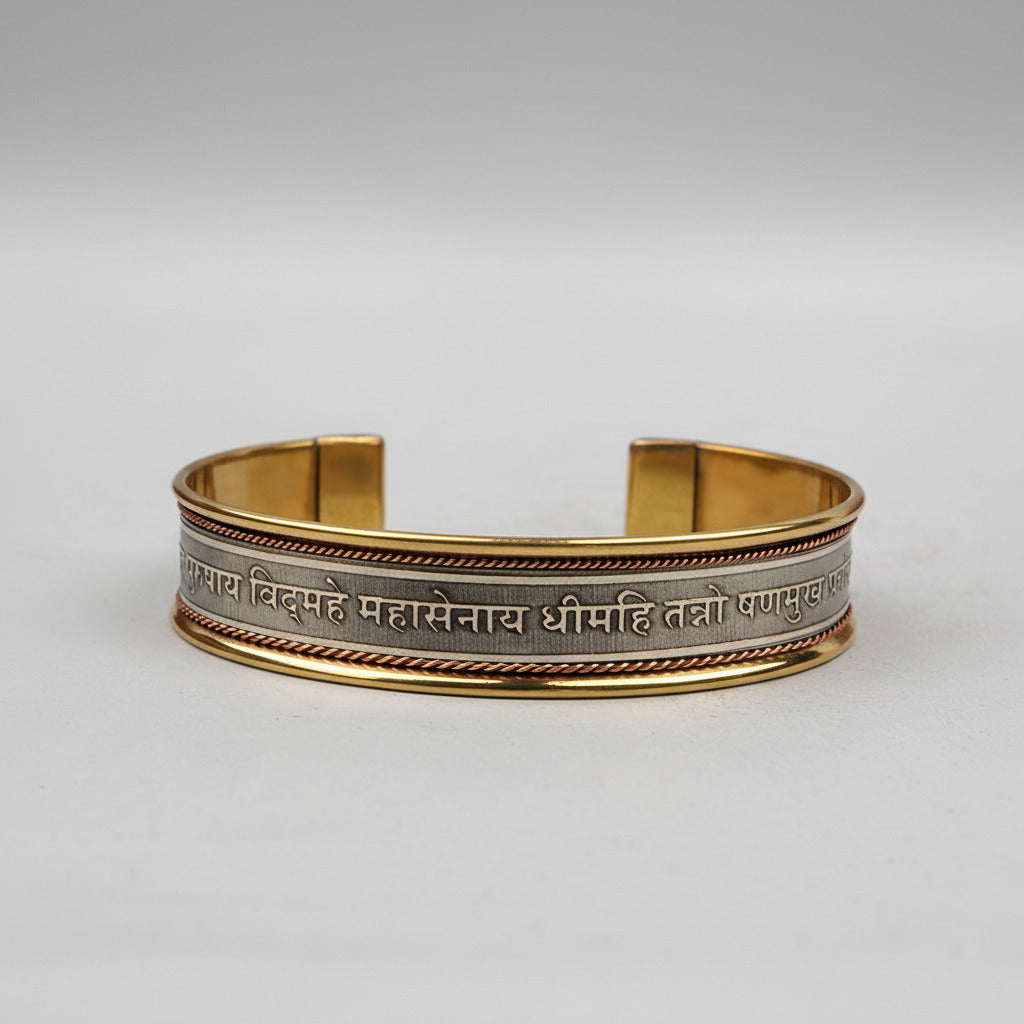 Subrahamanya Gayatri Mantra Kada-Silver Finish