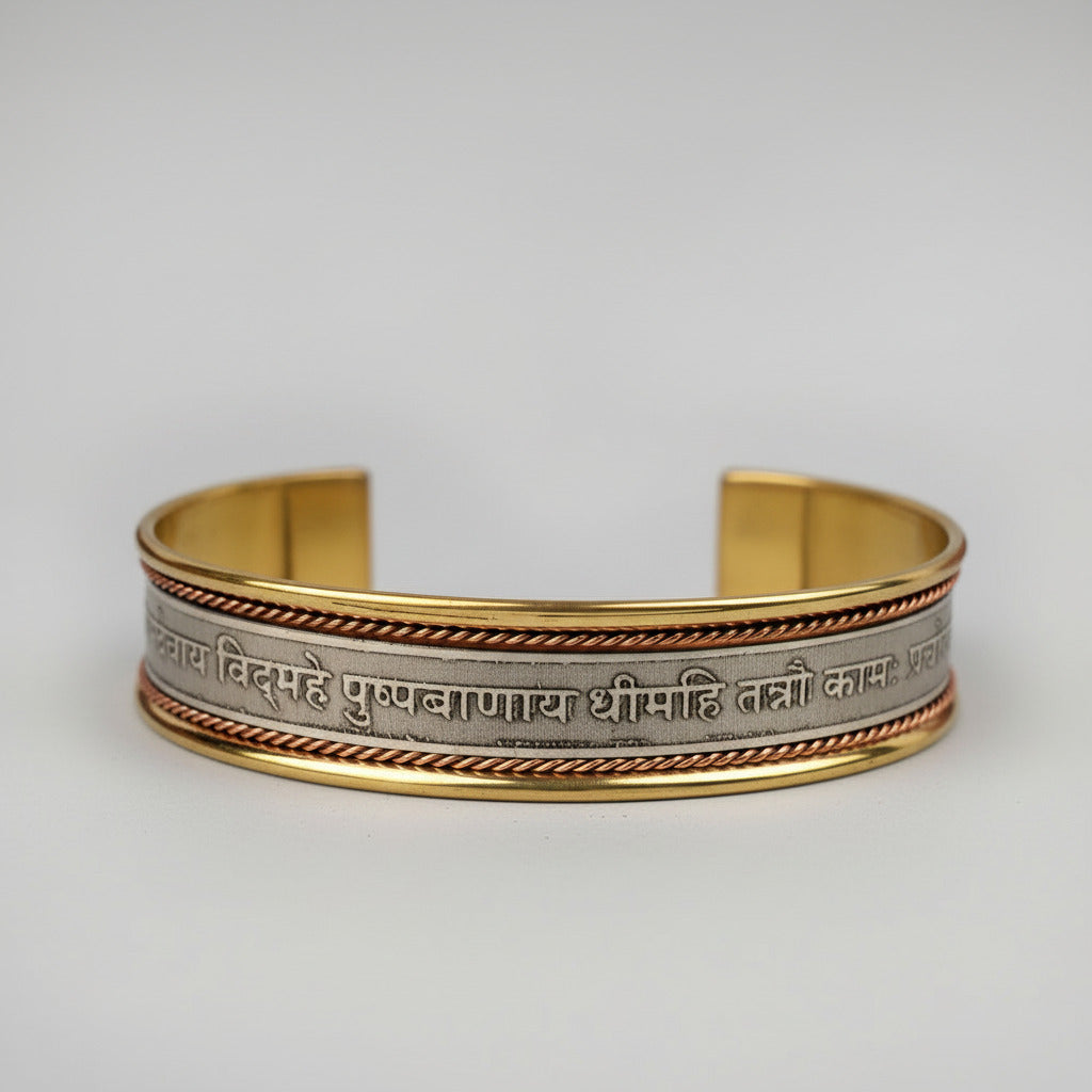 Kamdev Gayatri Mantra Kada-Brass Finish