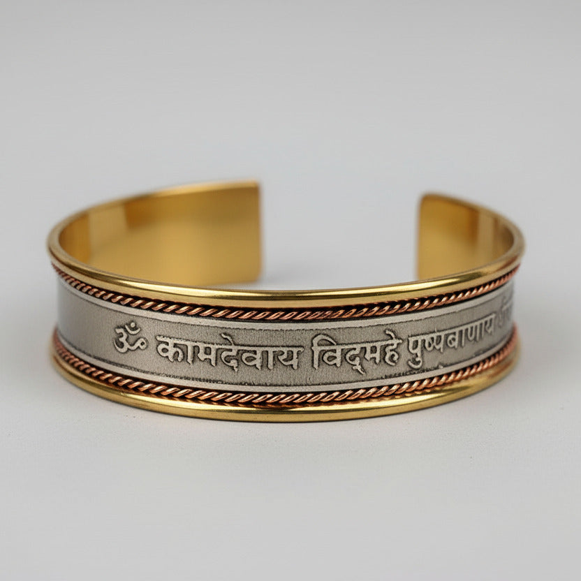 Kamdev Gayatri Mantra Kada-Brass Finish