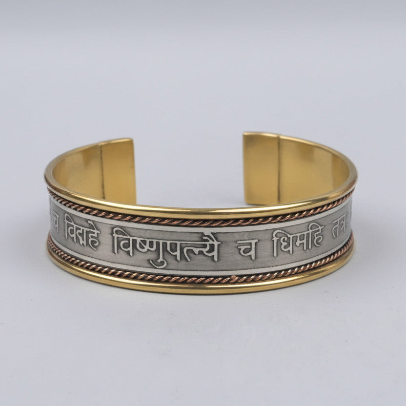 Laxmi Gayatri Mantra Kada-Brass Finish