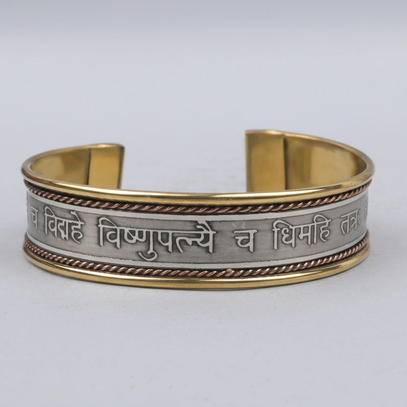 Laxmi Gayatri Mantra Kada-Silver Finish