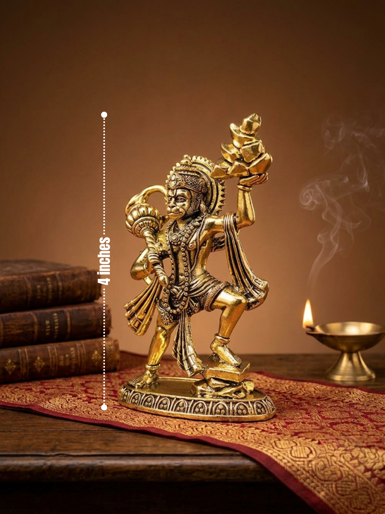 Sanjeevani Parvat Hanuman Ashtadhatu Idol Energised Hanuman with Mountain Murti