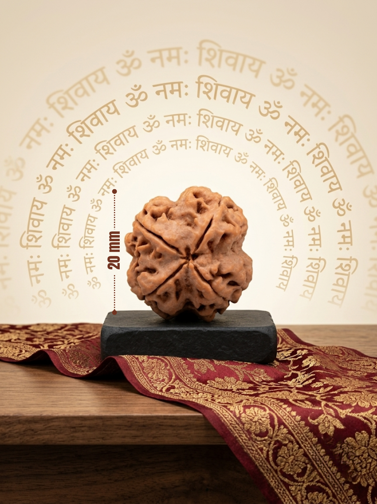 4 Mukhi Rudraksha from Nepal - Small - Natural Certified Bead for Brihaspati and Intellect