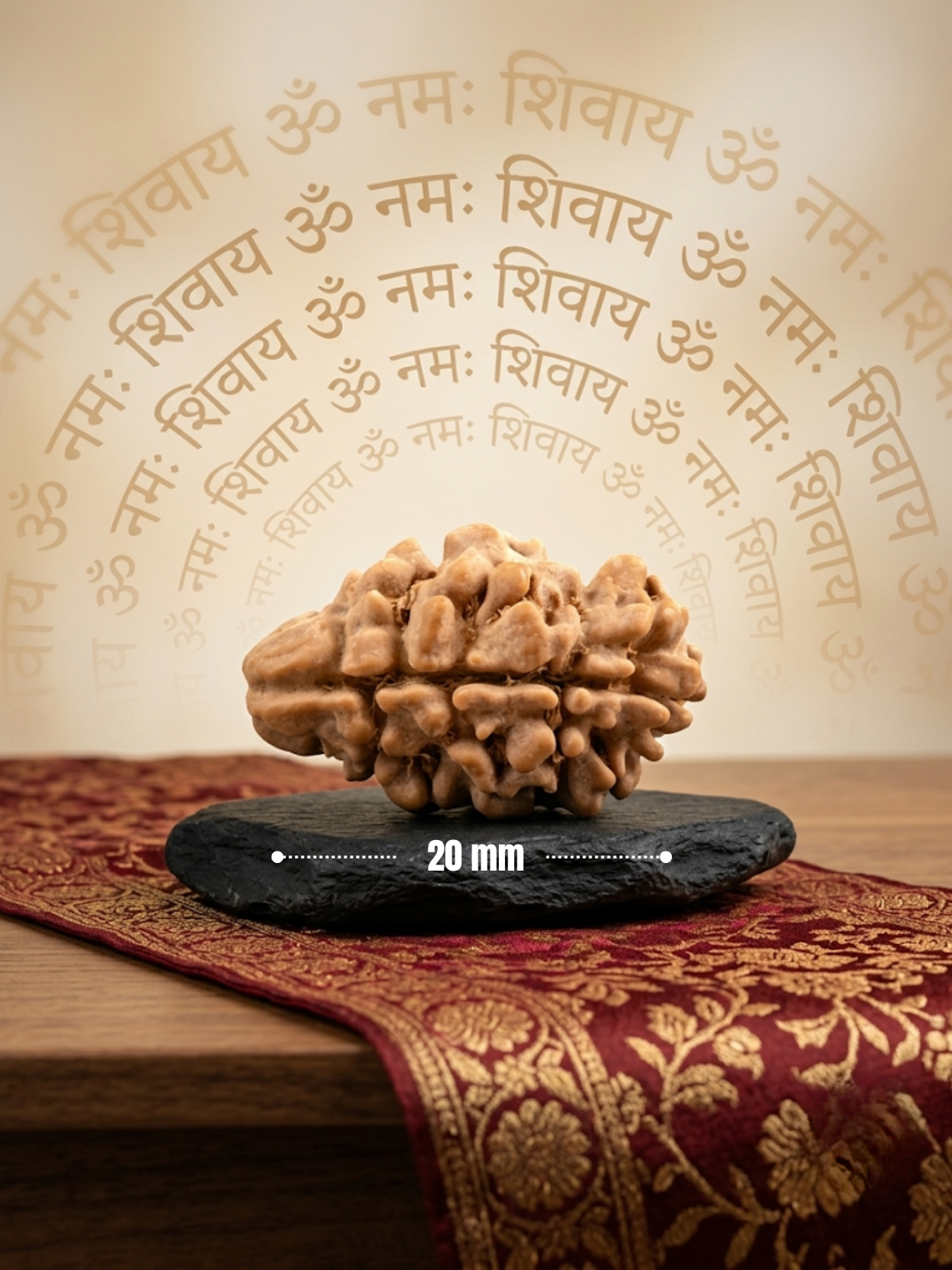 2 Mukhi Nepali Rudraksha Bead Large 20 mm