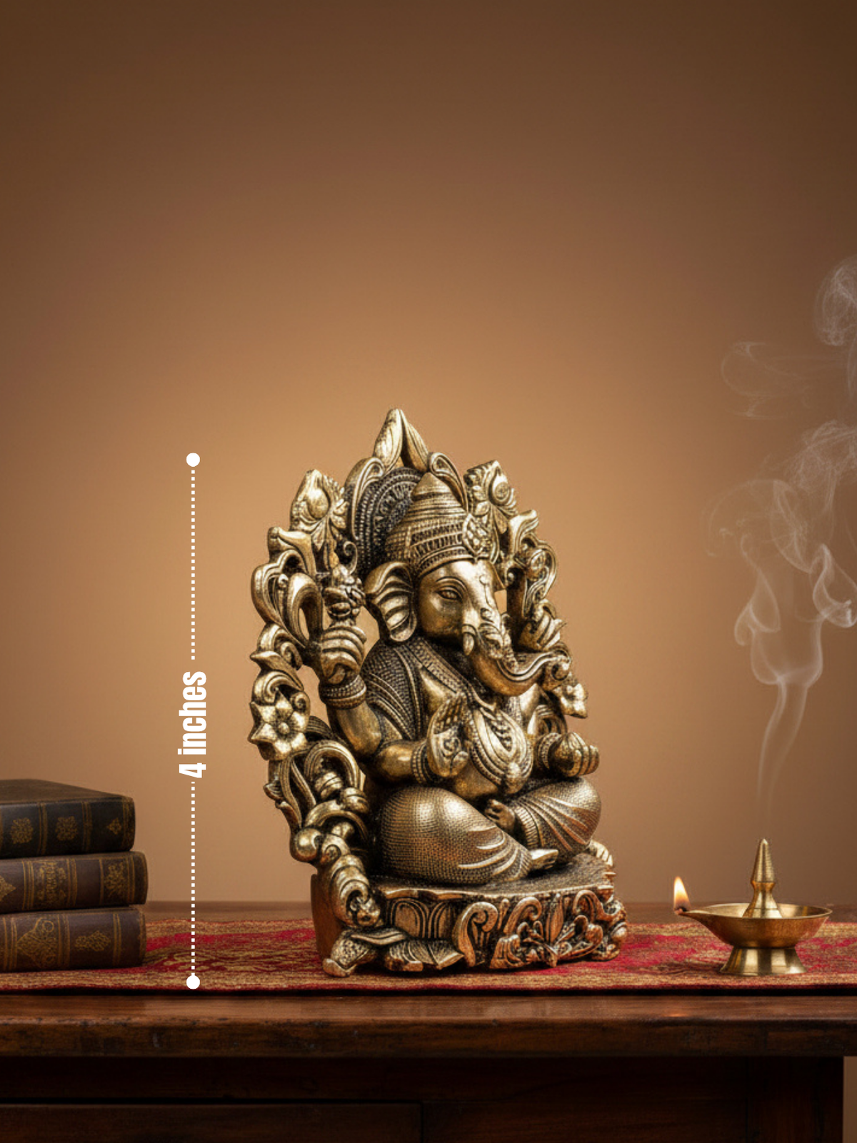 Lord Ganesh with Floral Frame Ashtadhatu Idol
