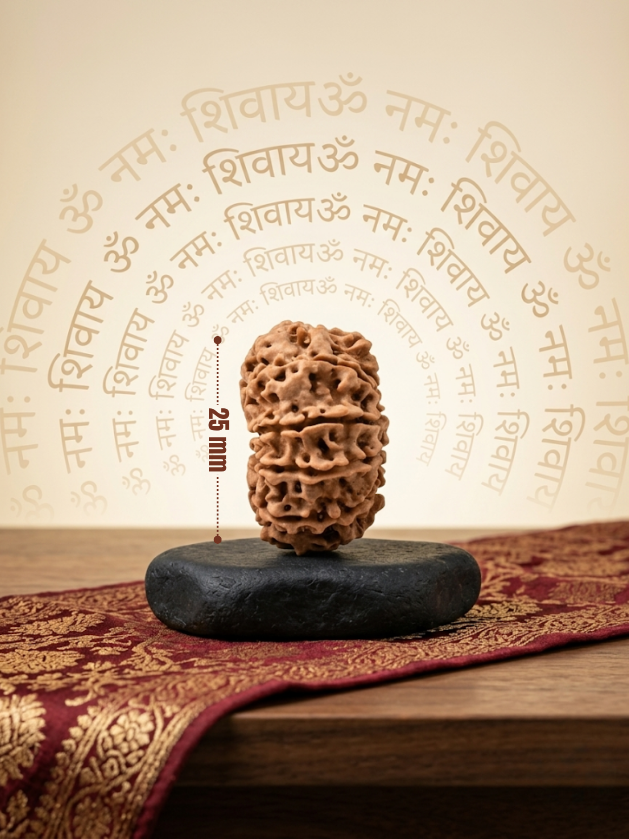 10 Mukhi Rudraksha from Nepal - 25 mm - Natural Certified Bead for Vishnu and Peace