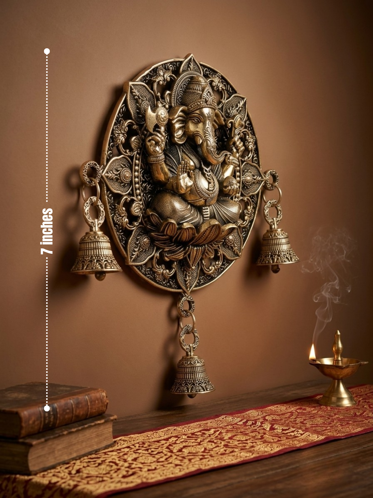Ashtadhatu Kamal Ganesh Door Hanging Bells