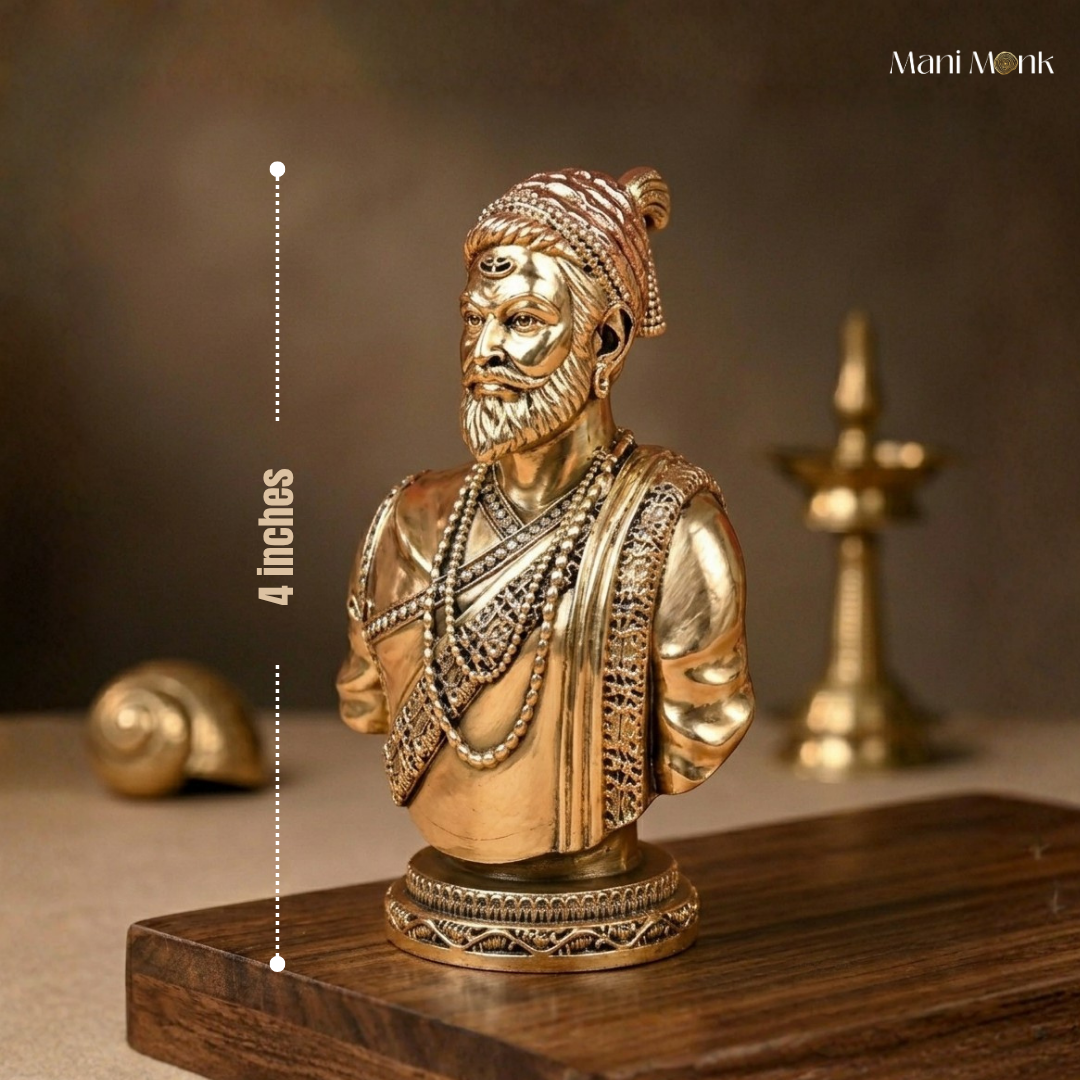 Chhatrapati Shivaji Maharaj Ashtadhatu Statue Premium Metal Idol for Home and Office