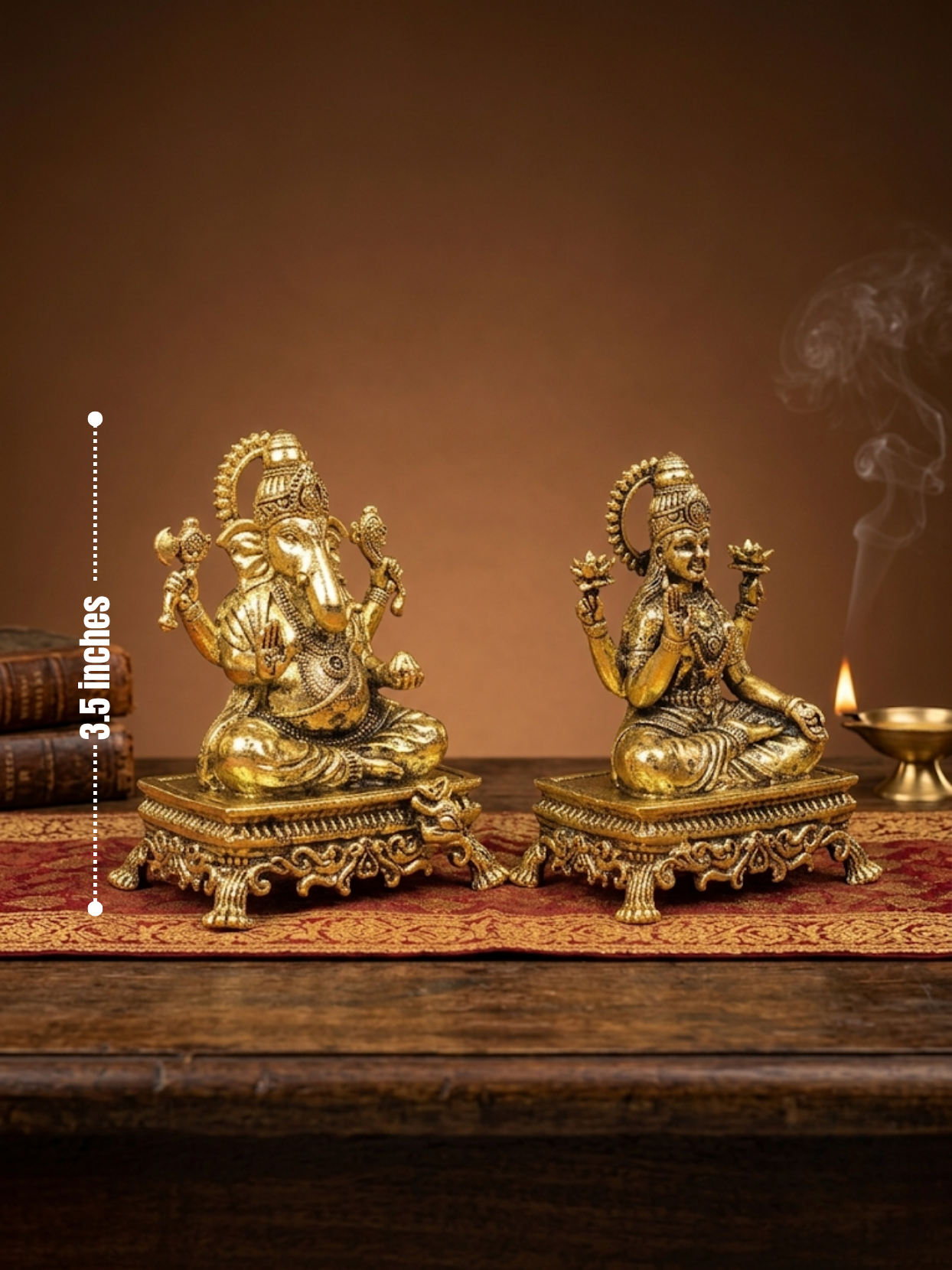 Ganesh Laxmi on Pedestal Chowki Ashtadhatu Idol