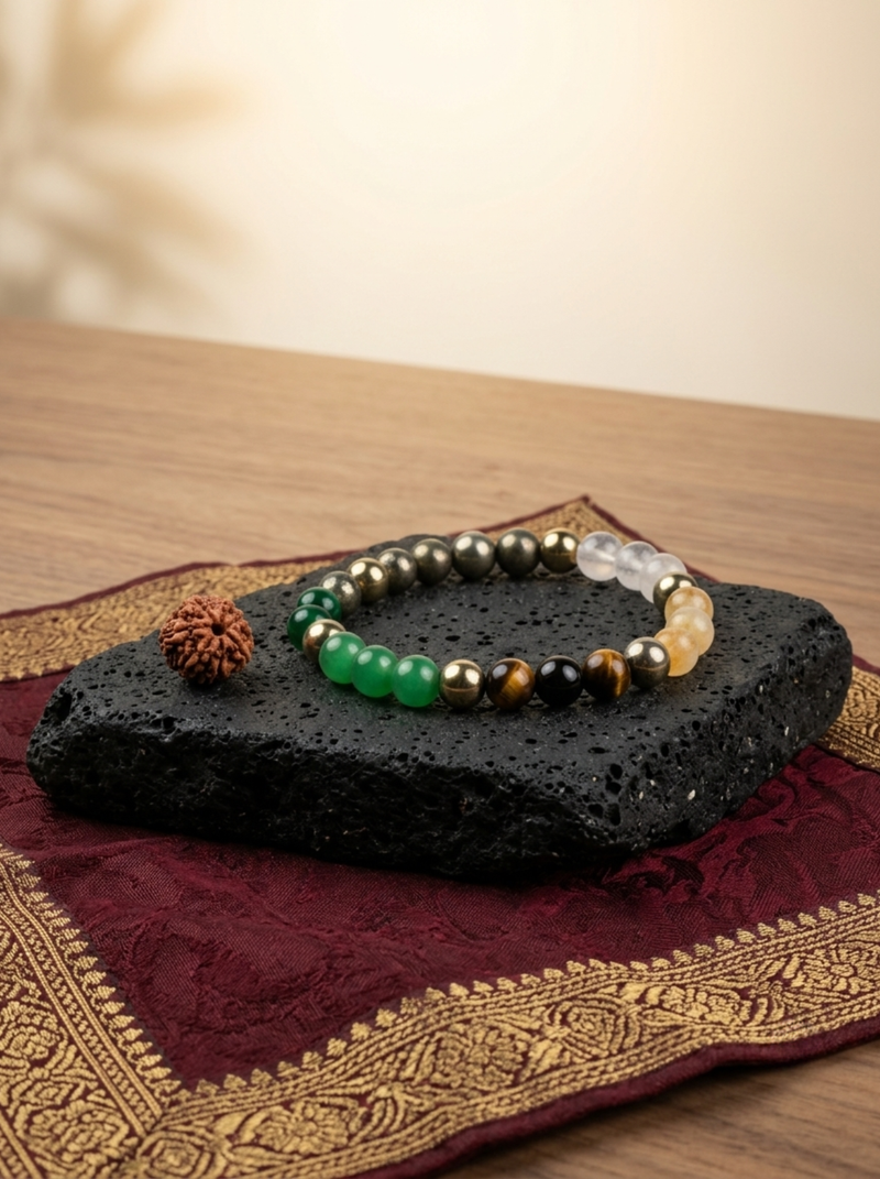 Dhan Yog Bracelet with 7 Mukhi Rudraksha