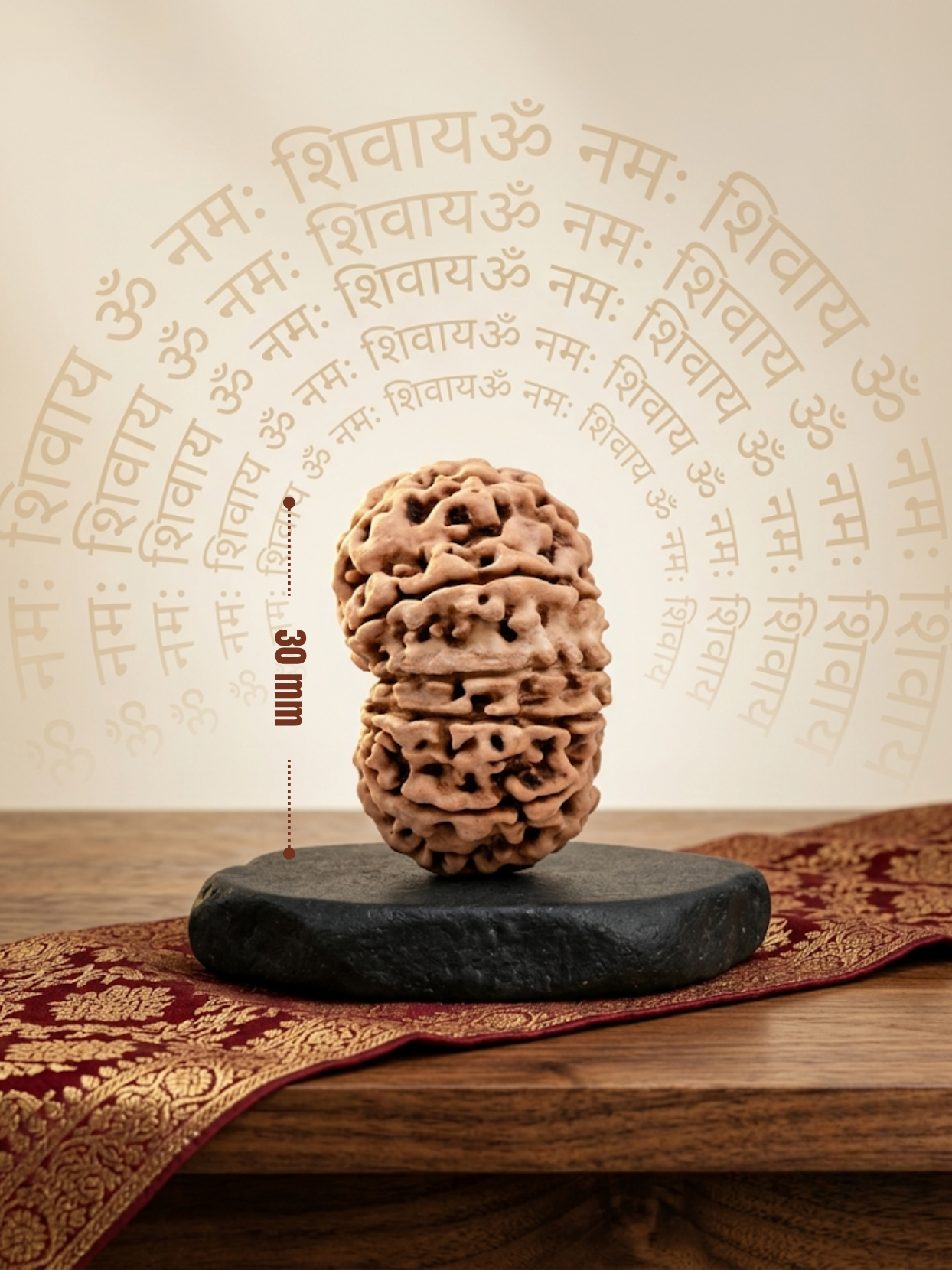 12 Mukhi Rudraksha from Nepal - 30 mm - Natural Certified Bead for Surya and Leadership