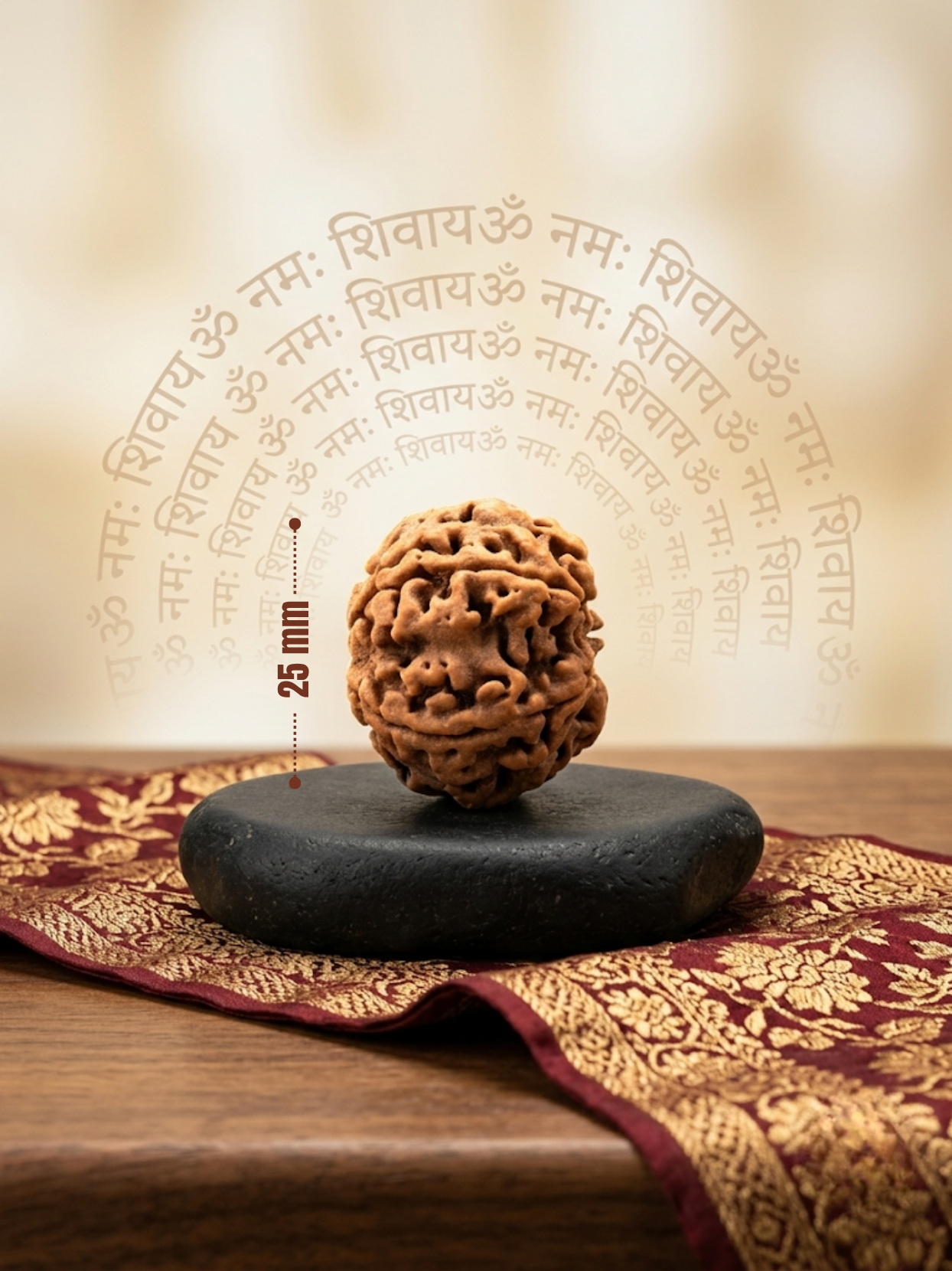 5 Mukhi Rudraksha from Nepal - Collector 25 mm - Natural Certified Bead for Shiva and Protection