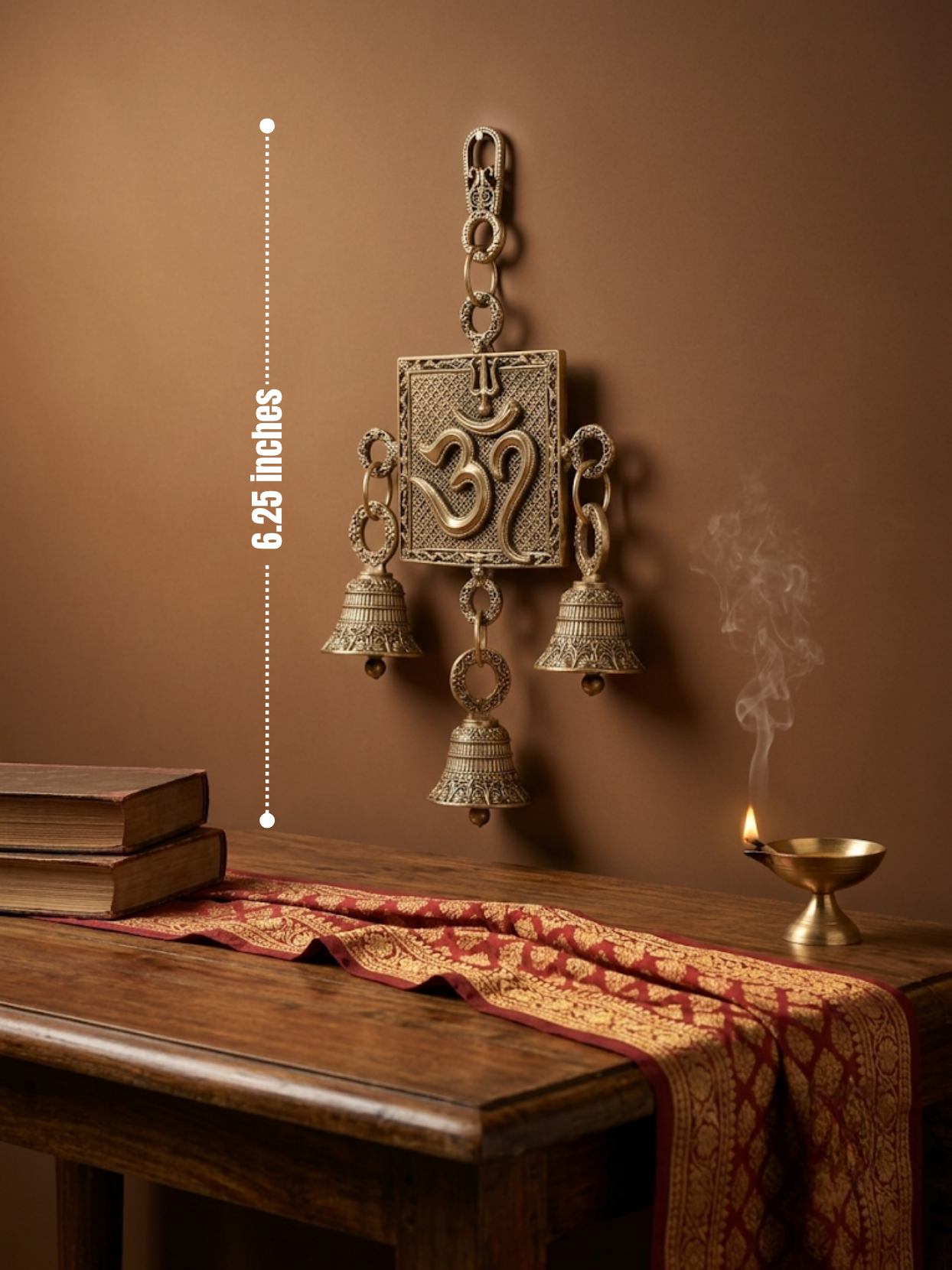 Ashtadhatu OM Swastik Door Hanging Bells | Energised Sacred Entrance Bell for Home