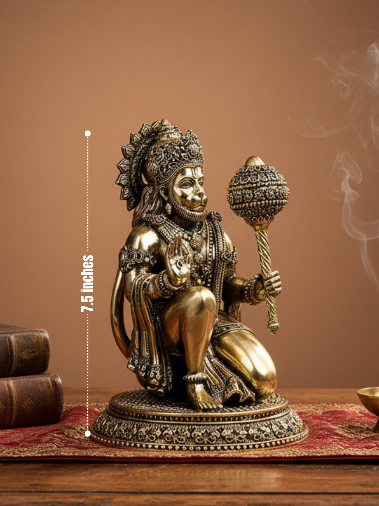 Blessing Hanuman Ashtadhatu Idol Super Fine Murti for Home Mandir