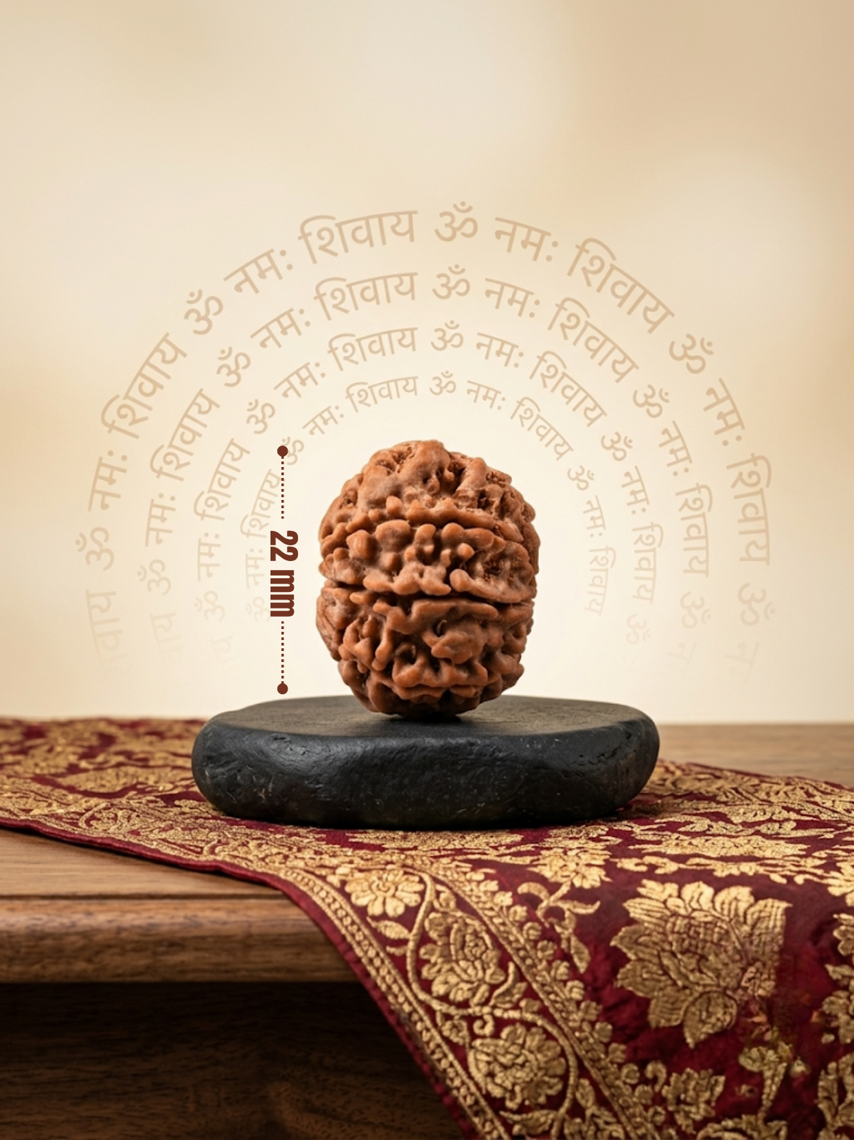 8 Mukhi Rudraksha from Nepal - 22 mm - Natural Certified Bead for Ganesha and Obstacle Removal
