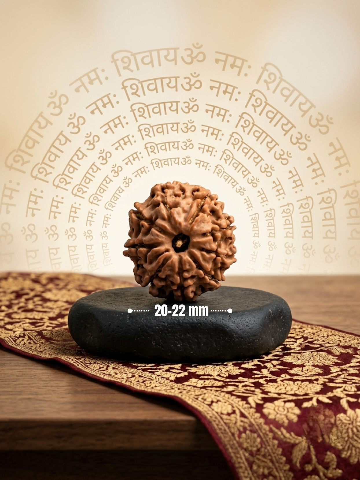 9 Mukhi Rudraksha from Nepal - 20 to 22 mm - Natural Certified Bead for Durga and Power