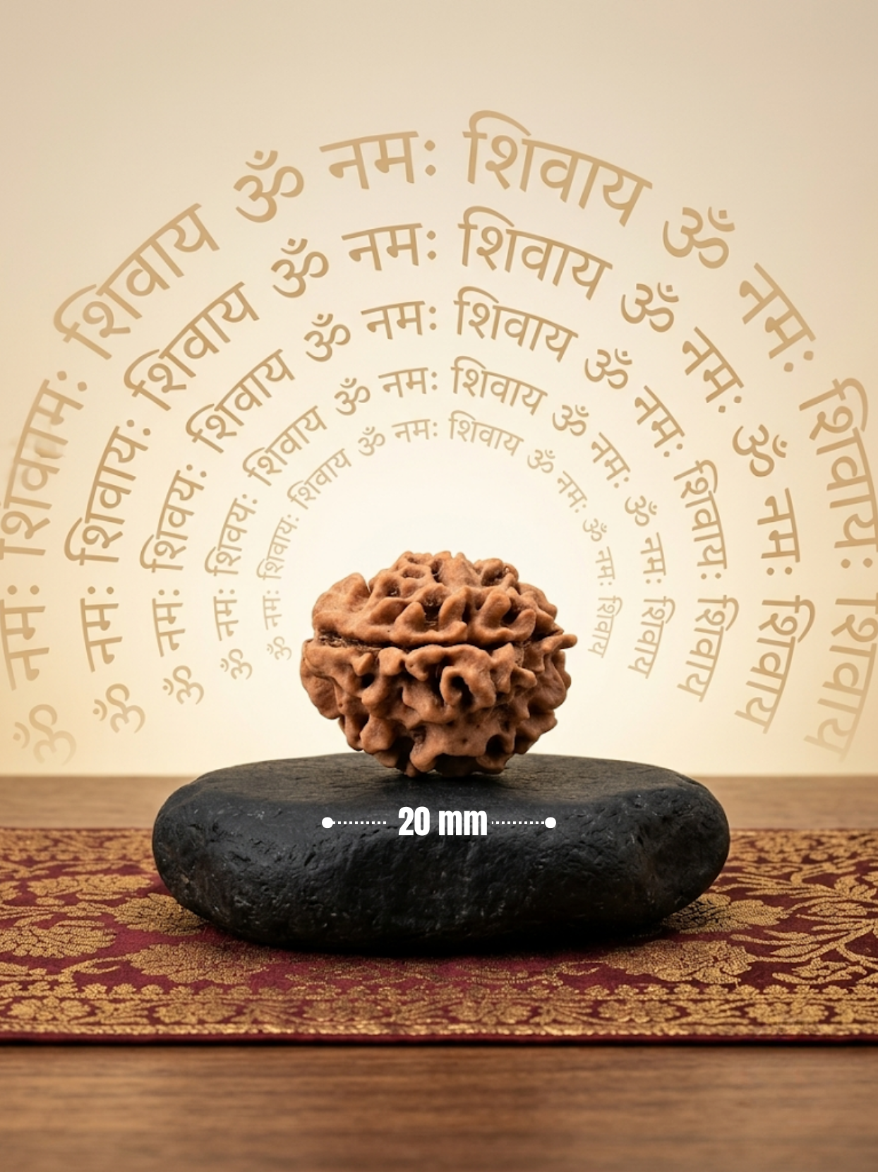 3 Mukhi Rudraksha from Nepal - 20 mm - Natural Certified Bead for Agni and Confidence