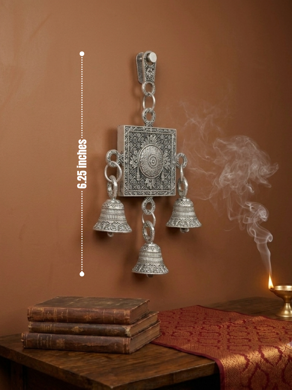 Ashtadhatu Shankh Chakra Namam Door Hanging Bells Energised Vaishnava Entrance Bell
