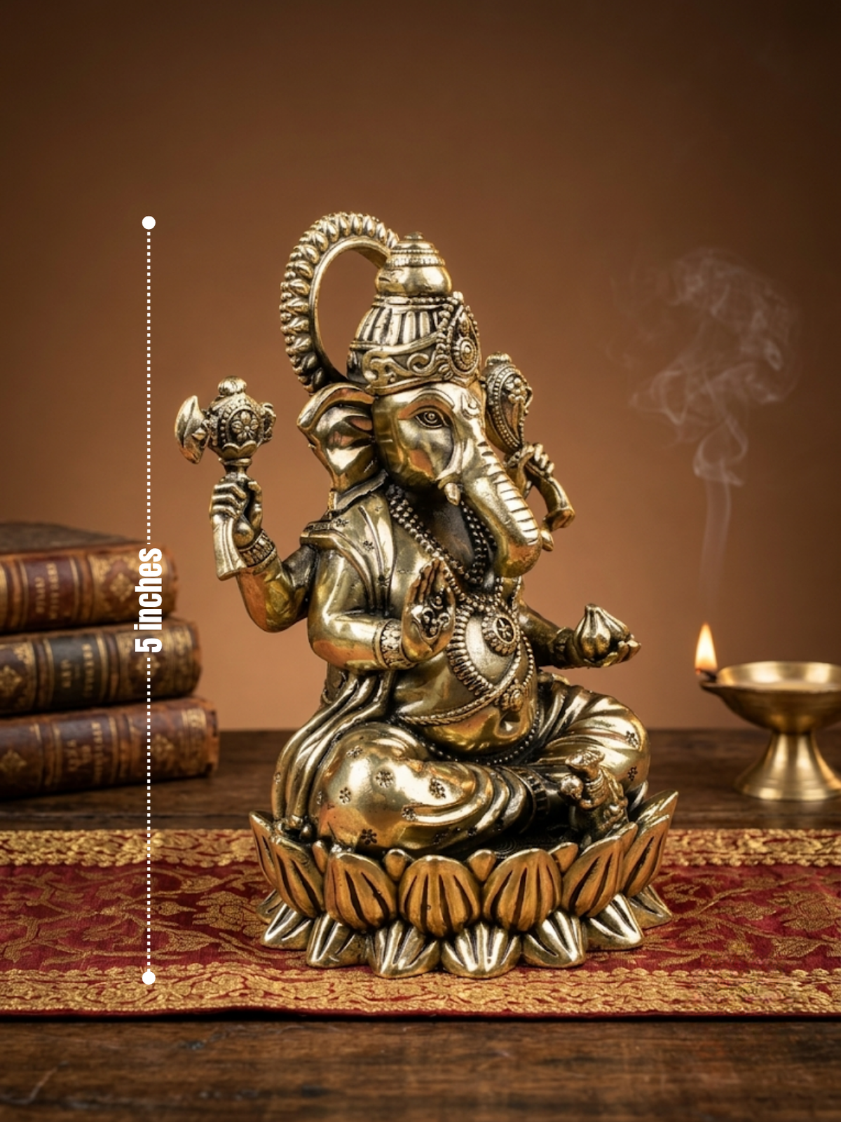 Kamal Ganesh Ashtadhatu Idol Ganesha on Lotus Energised Murti