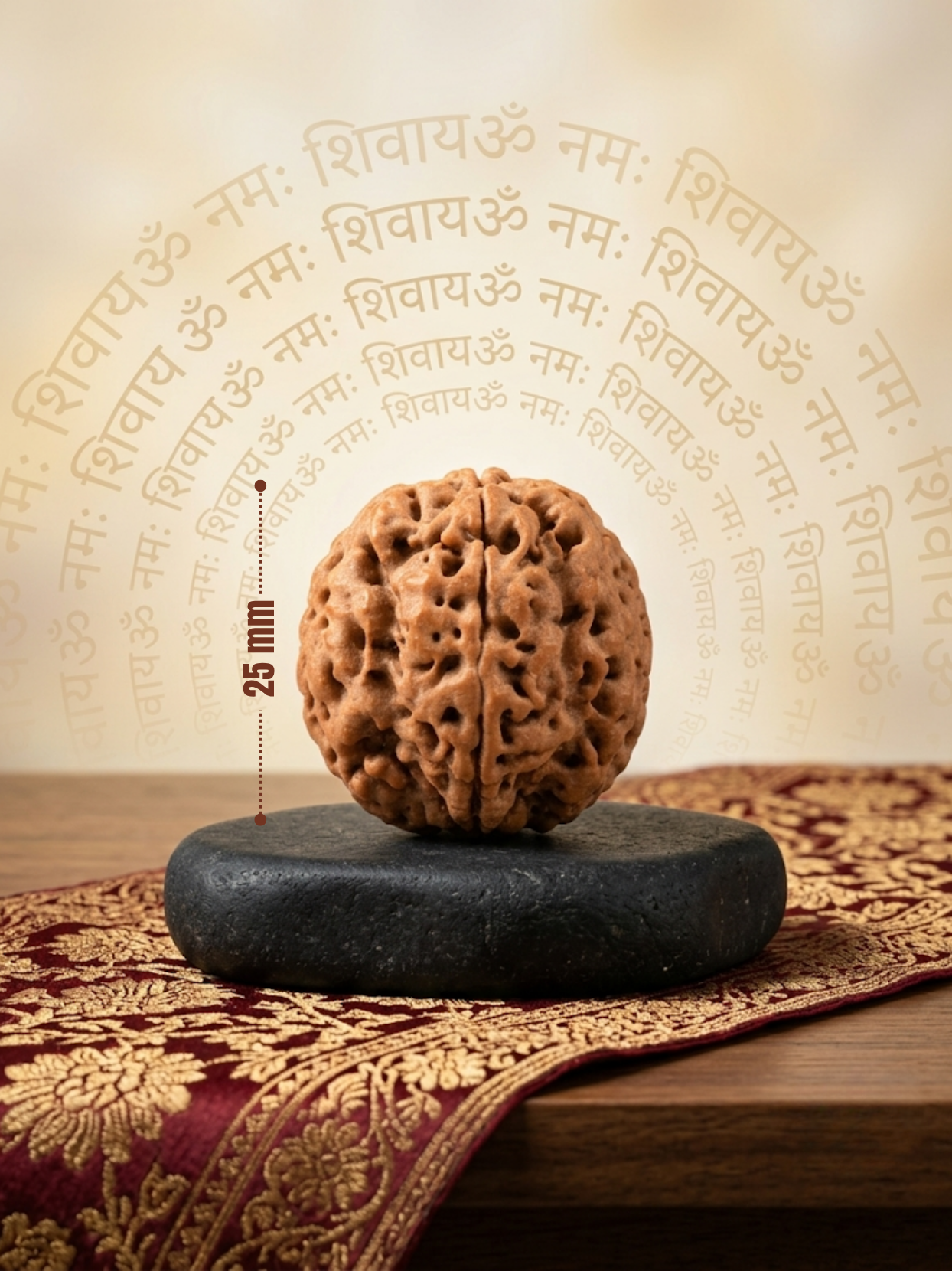 4 Mukhi Rudraksha from Nepal - Collector 25 mm - Natural Certified Bead for Brihaspati and Intellect