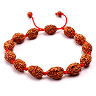 3 Mukhi Mahajwala Bracelet From Java In Silk Thread-10 mm