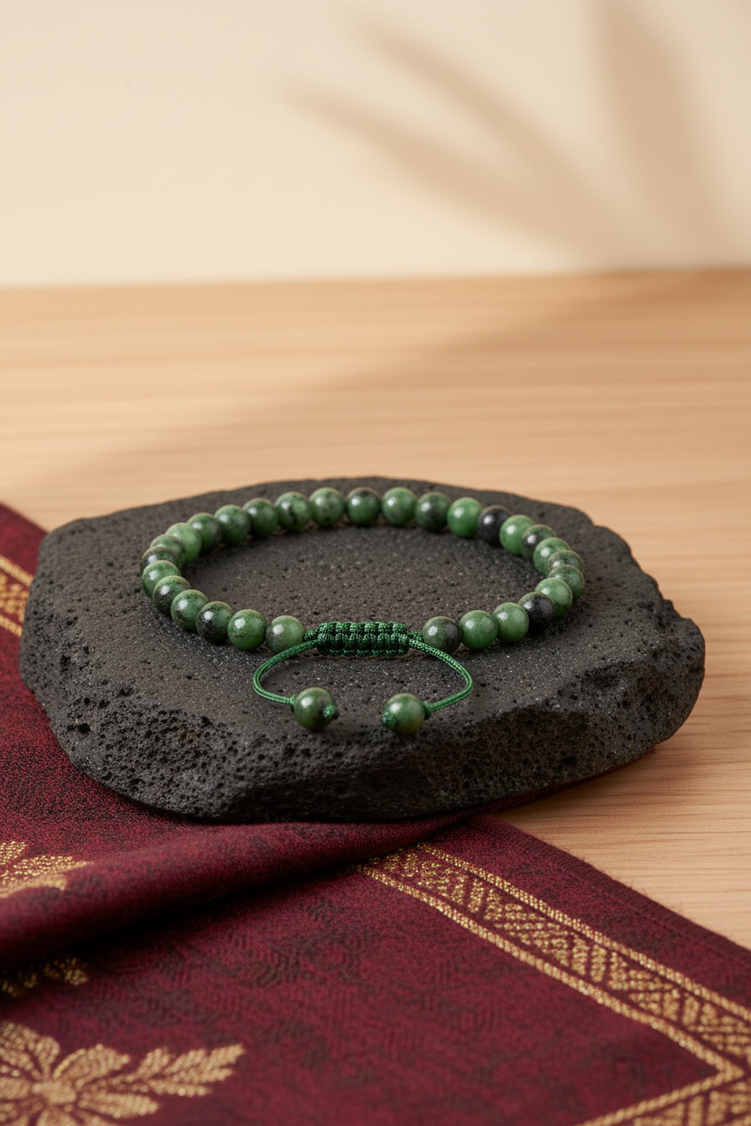 Natural Ruby Zoisite Faceted Adjustable Thread Bracelet
