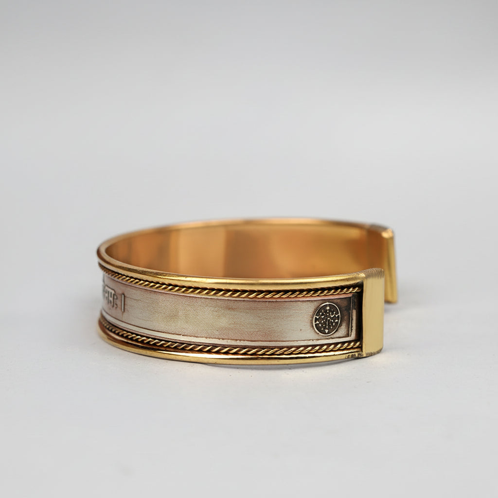 Shani Saturn Mantra Kada-Silver Finish