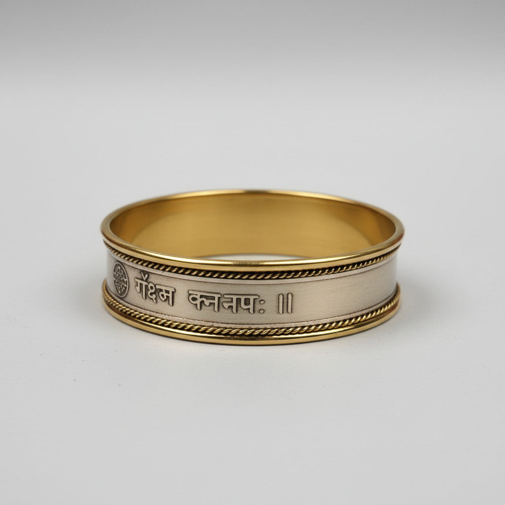 Shukra Venus Mantra Kada-Silver Finish