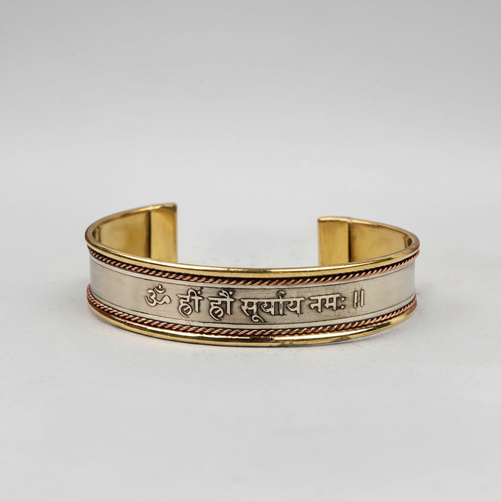 Surya Sun Mantra Kada-Brass Finish