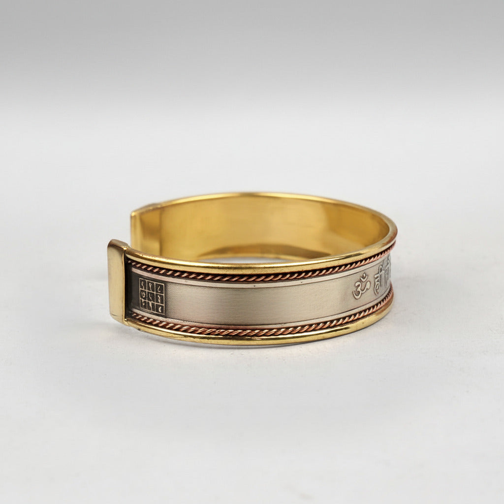 Surya Sun Mantra Kada-Silver Finish