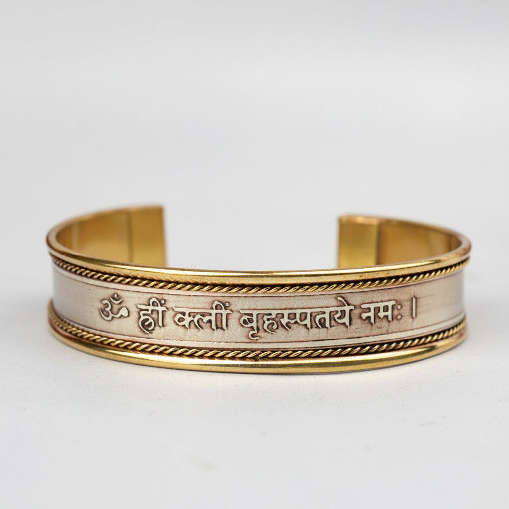 Brihaspati Jupiter Mantra Kada-Brass Finish