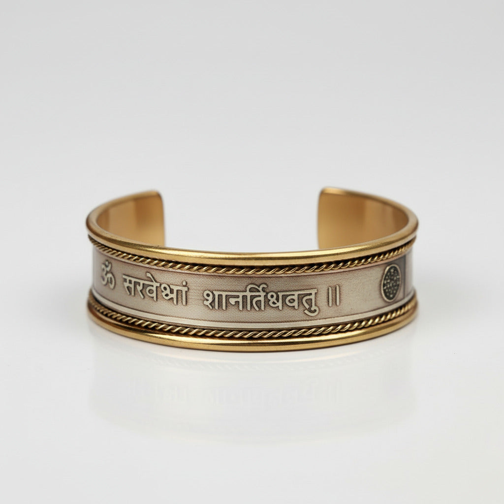 Brihaspati Jupiter Mantra Kada-Silver Finish