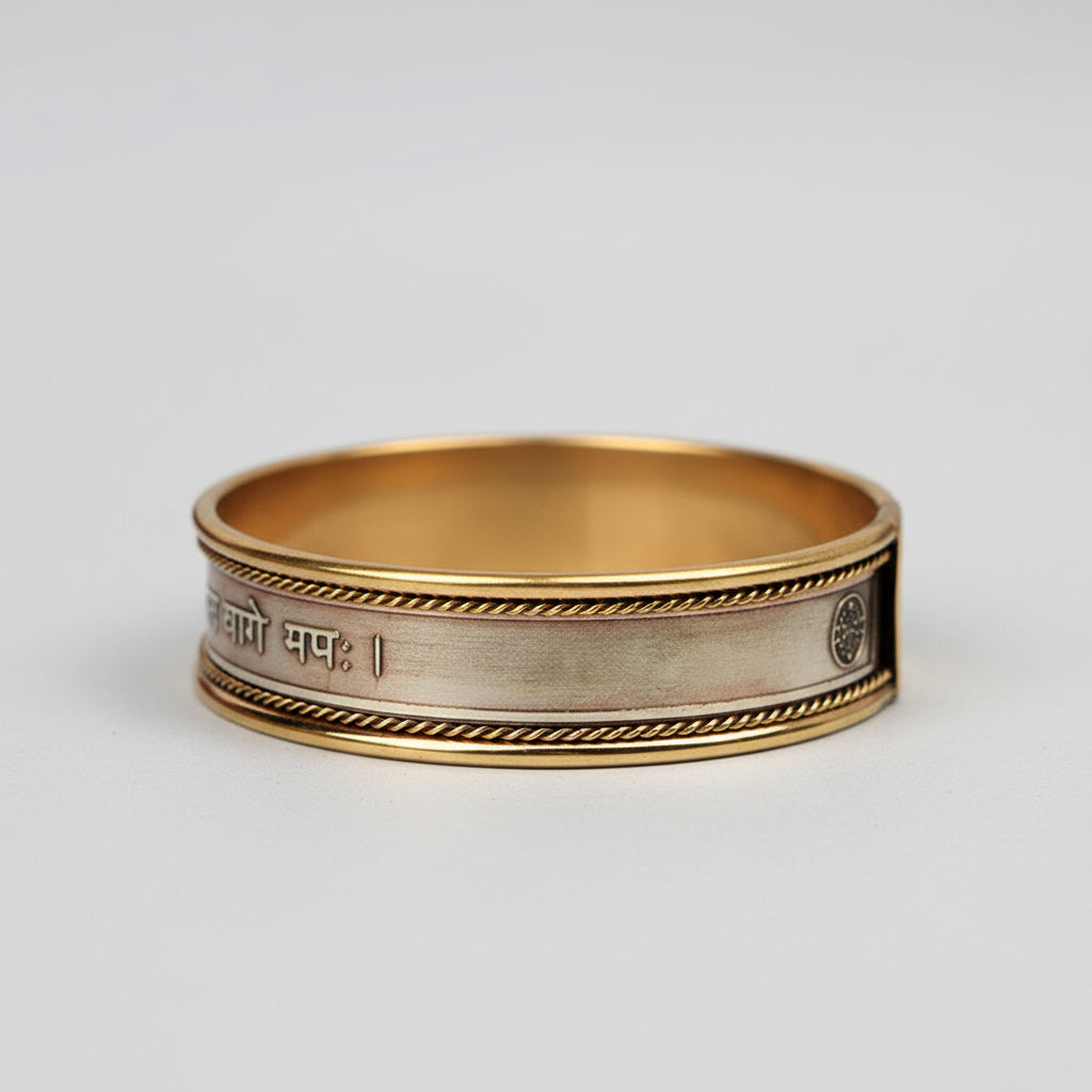 Brihaspati Jupiter Mantra Kada-Brass Finish
