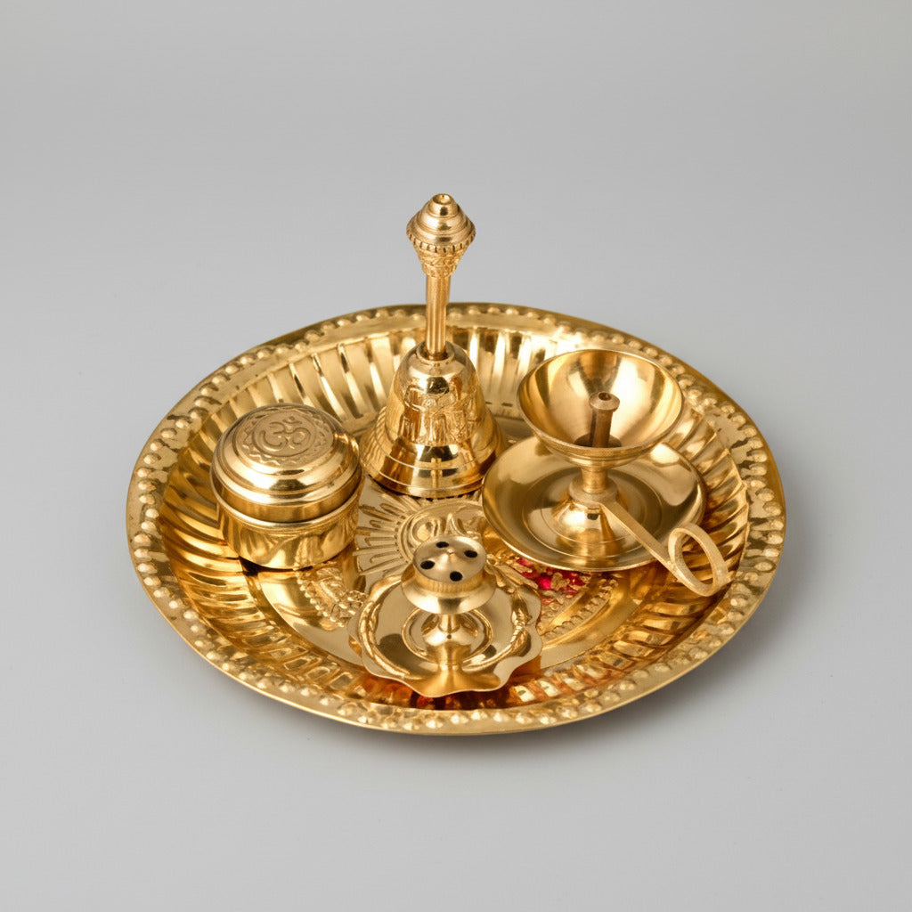Mini PUJAn Thali-Antique Finish