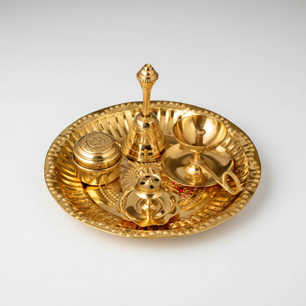 Mini PUJAn Thali-Antique Finish