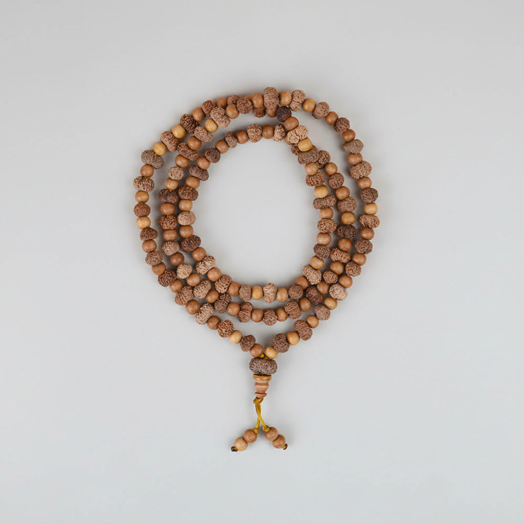 14 Mukhi Java with Sandalwood Beads Mala-10 mm