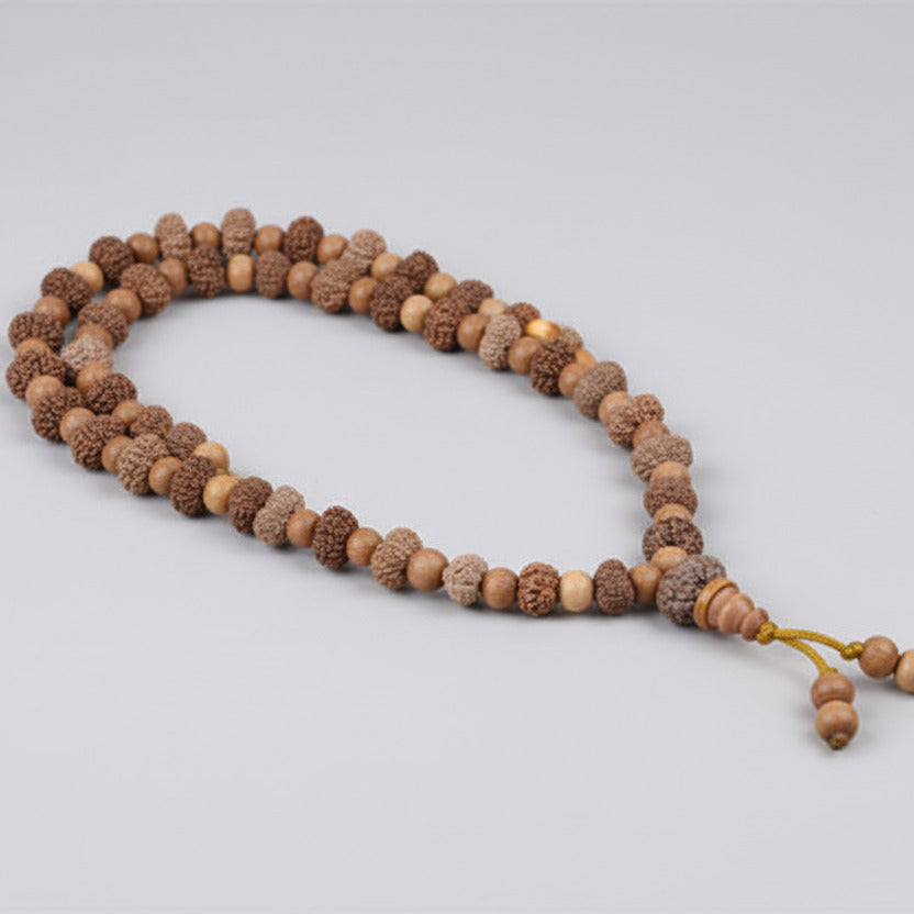 14 Mukhi Java with Sandalwood Beads Mala-10 mm
