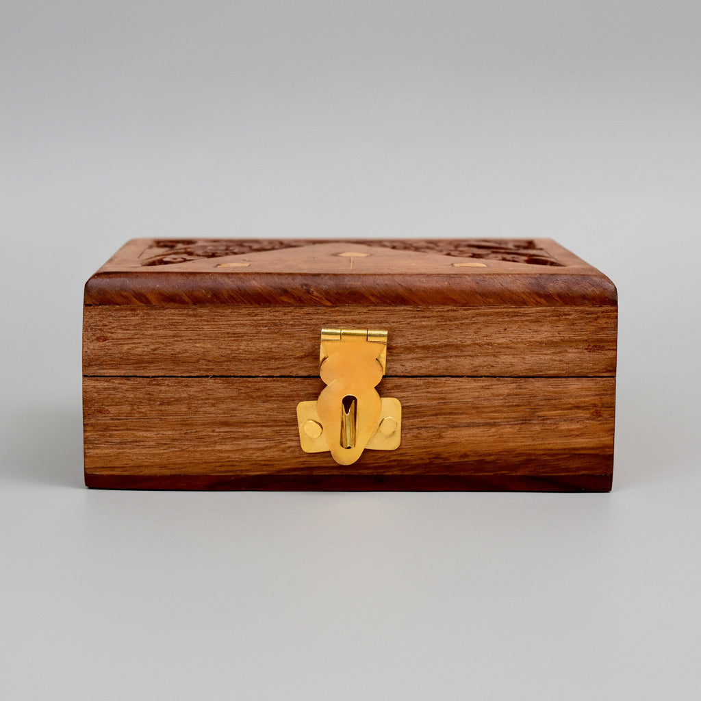 Triangle Design Wooden Puja Box