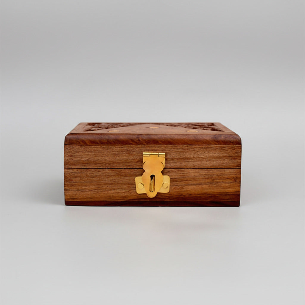Triangle Design Wooden Puja Box