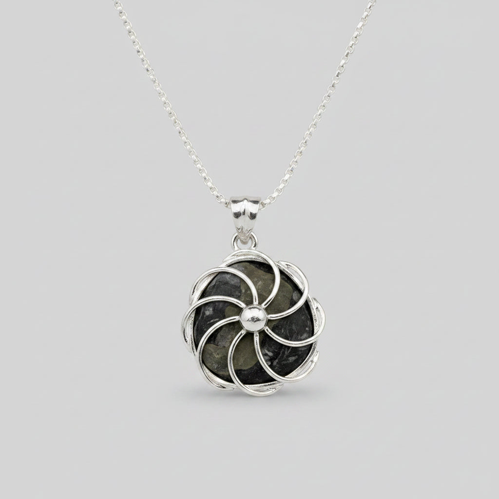 Radha Krishna Shaligram 925 Silver Locket - II