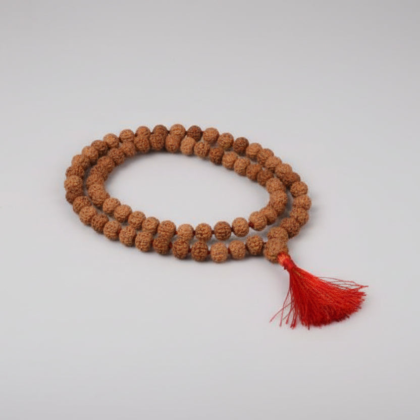 6 Mukhi Semi Chikna Mars Mala - 9 mm