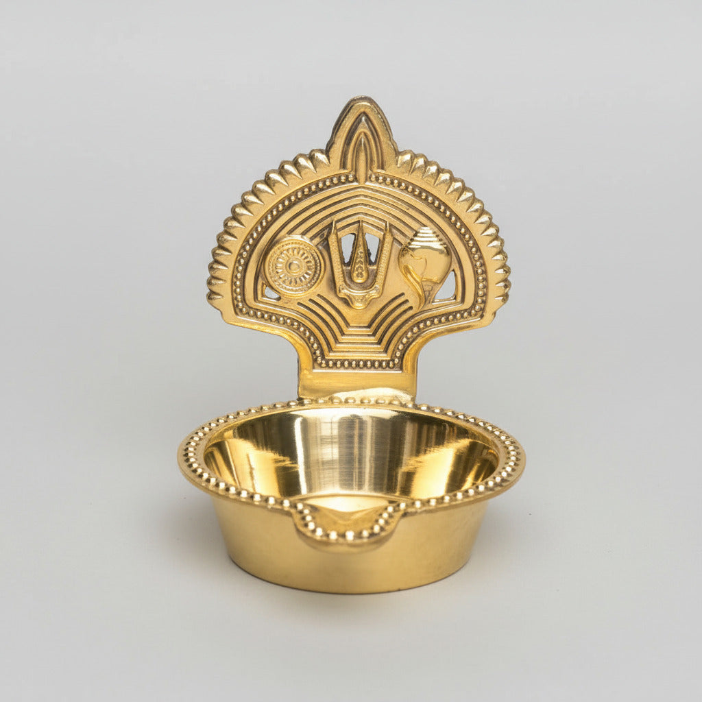 Shanku Chakra Namam Brass Diya